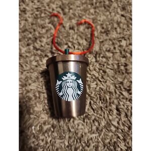 Starbucks Rose Gold Stainless Steel Metal Tumbler w/ Straw Christmas Ornament